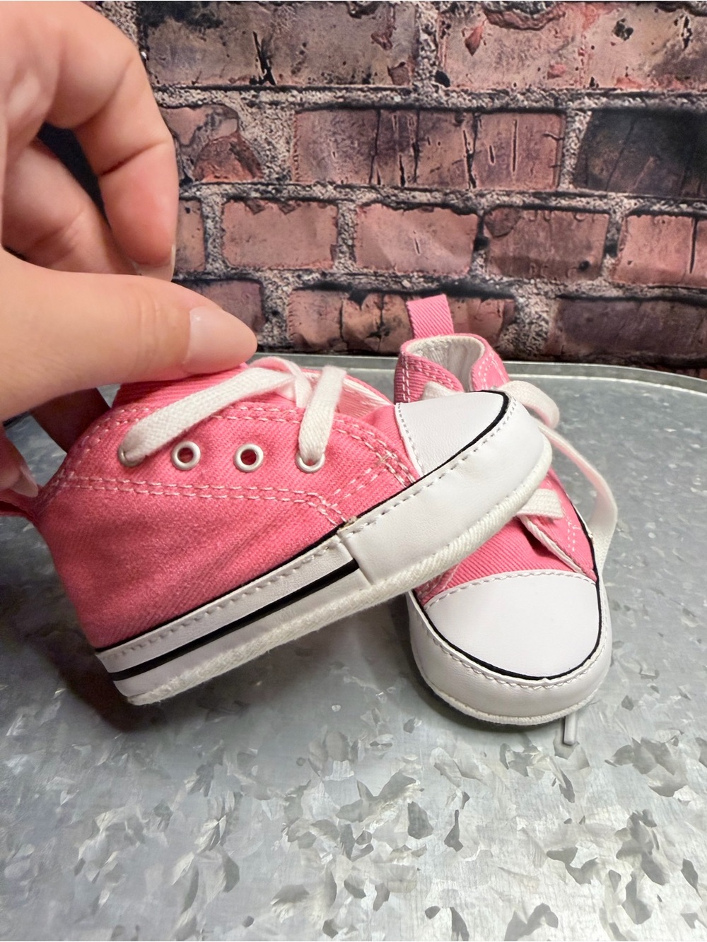 Converse Pink Canvas Kids Lace-Up Sneakers